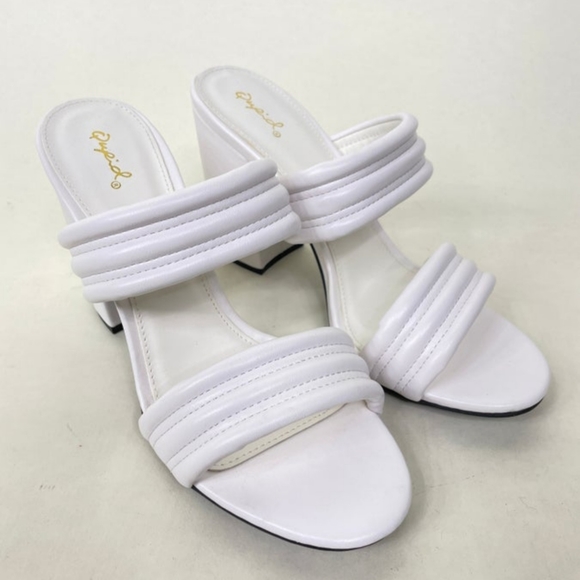 Qupid Quilted double band strap high heel sandal size 8 - Picture 2 of 2